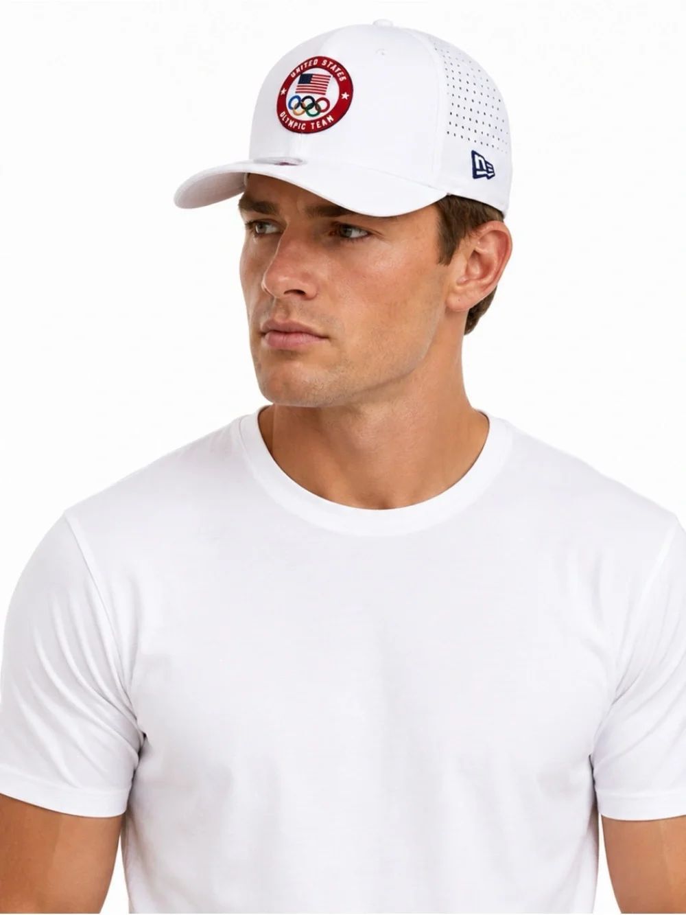 New Era White Team USA 9SEVENTY Stretch Snap Performance Adjustable Hat